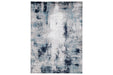 Leonelle Cream/Blue/Gray Large Rug - Gate FurnitureRug Large