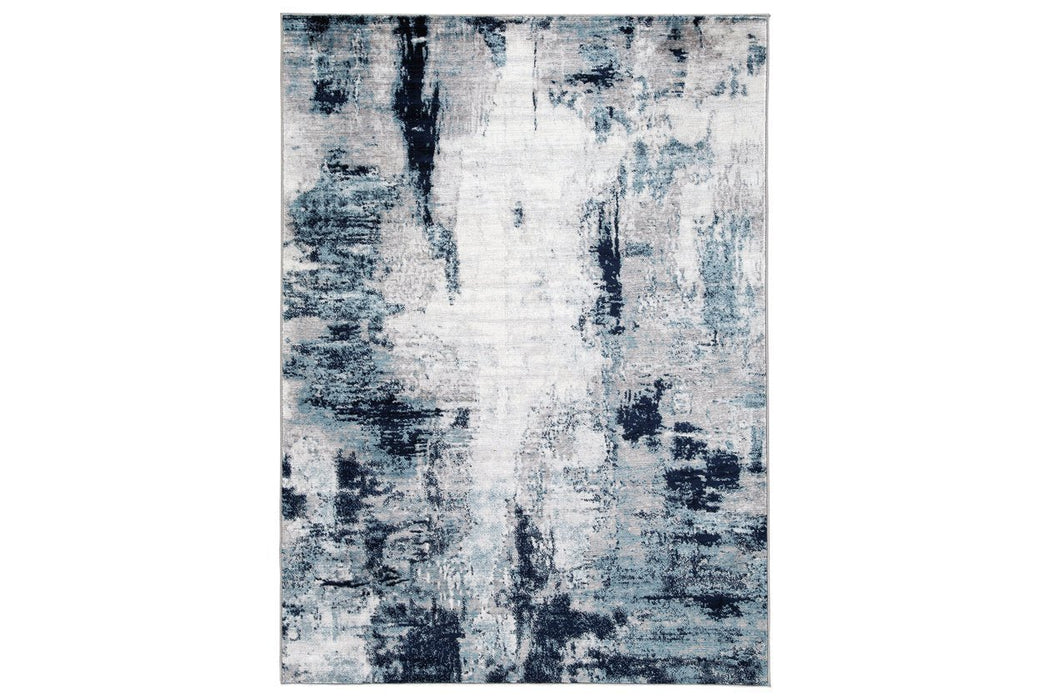 Leonelle Cream/Blue/Gray Medium Rug - Gate FurnitureRug Medium