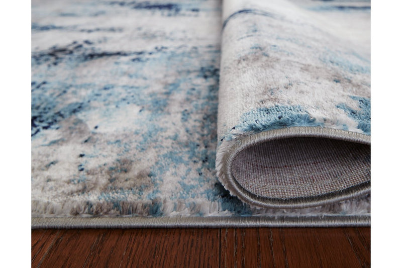 Leonelle Cream/Blue/Gray Medium Rug - Lara FurnitureRug Medium
