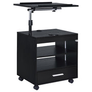 Lerma 1-drawer Adjustable Tray Top Nightstand with Speaker Black Ash - 305772BLK