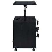 Lerma 1-drawer Adjustable Tray Top Nightstand with Speaker Black Ash - 305772BLK