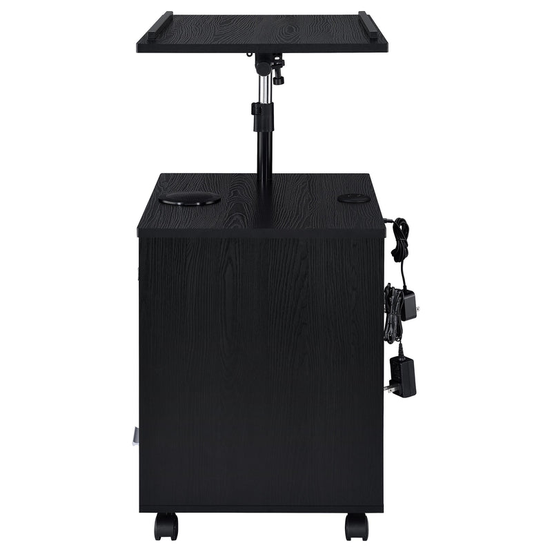 Lerma 1-drawer Adjustable Tray Top Nightstand with Speaker Black Ash - 305772BLK