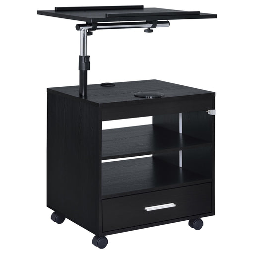 Lerma 1-drawer Adjustable Tray Top Nightstand with Speaker Black Ash - 305772BLK