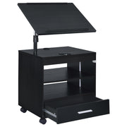 Lerma 1-drawer Adjustable Tray Top Nightstand with Speaker Black Ash - 305772BLK