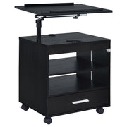 Lerma 1-drawer Adjustable Tray Top Nightstand with Speaker Black Ash - 305772BLK