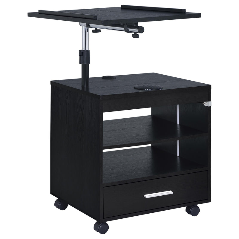 Lerma 1-drawer Adjustable Tray Top Nightstand with Speaker Black Ash - 305772BLK