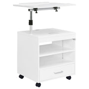 Lerma 1-drawer Adjustable Tray Top Nightstand with Speaker White High Gloss - 305772WHT