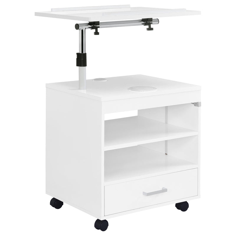 Lerma 1-drawer Adjustable Tray Top Nightstand with Speaker White High Gloss - 305772WHT