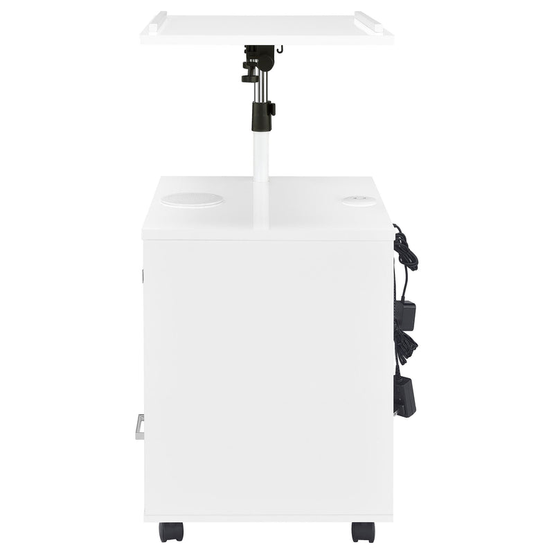 Lerma 1-drawer Adjustable Tray Top Nightstand with Speaker White High Gloss - 305772WHT