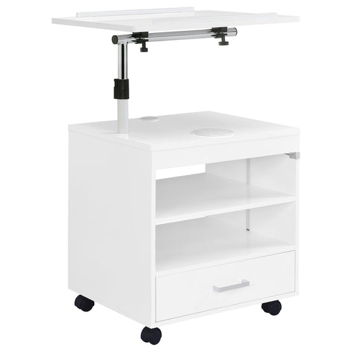 Lerma 1-drawer Adjustable Tray Top Nightstand with Speaker White High Gloss - 305772WHT