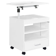 Lerma 1-drawer Adjustable Tray Top Nightstand with Speaker White High Gloss - 305772WHT