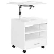 Lerma 1-drawer Adjustable Tray Top Nightstand with Speaker White High Gloss - 305772WHT
