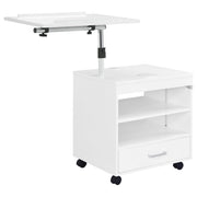 Lerma 1-drawer Adjustable Tray Top Nightstand with Speaker White High Gloss - 305772WHT