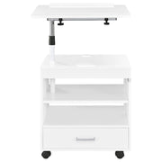 Lerma 1-drawer Adjustable Tray Top Nightstand with Speaker White High Gloss - 305772WHT