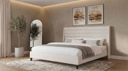 Leslie Upholstered Tufted California King Wingback Platform Bed Beige - 315983KW
