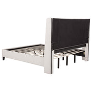 Leslie Upholstered Tufted California King Wingback Platform Bed Beige - 315983KW
