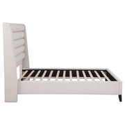 Leslie Upholstered Tufted Queen Wingback Platform Bed Beige - 315983Q
