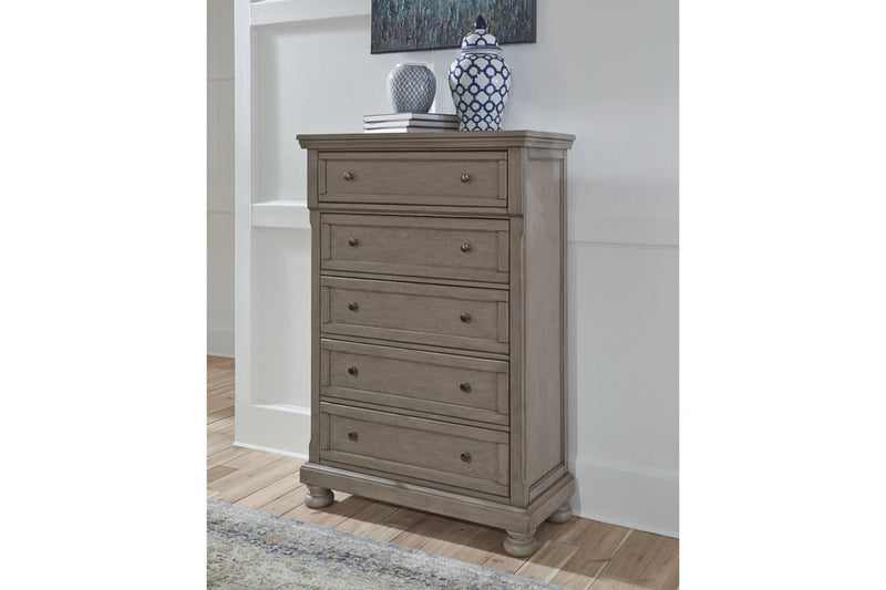 Lettner Light Gray Chest of Drawers - Lara FurnitureChest