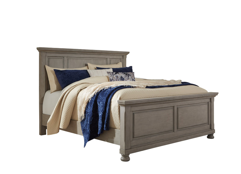 Lettner Light Gray King Platform Bed - Lara FurnitureKing Bed