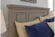 Lettner Light Gray King Sleigh Bed with 2 Storage Drawers - Lara FurnitureKing Bed