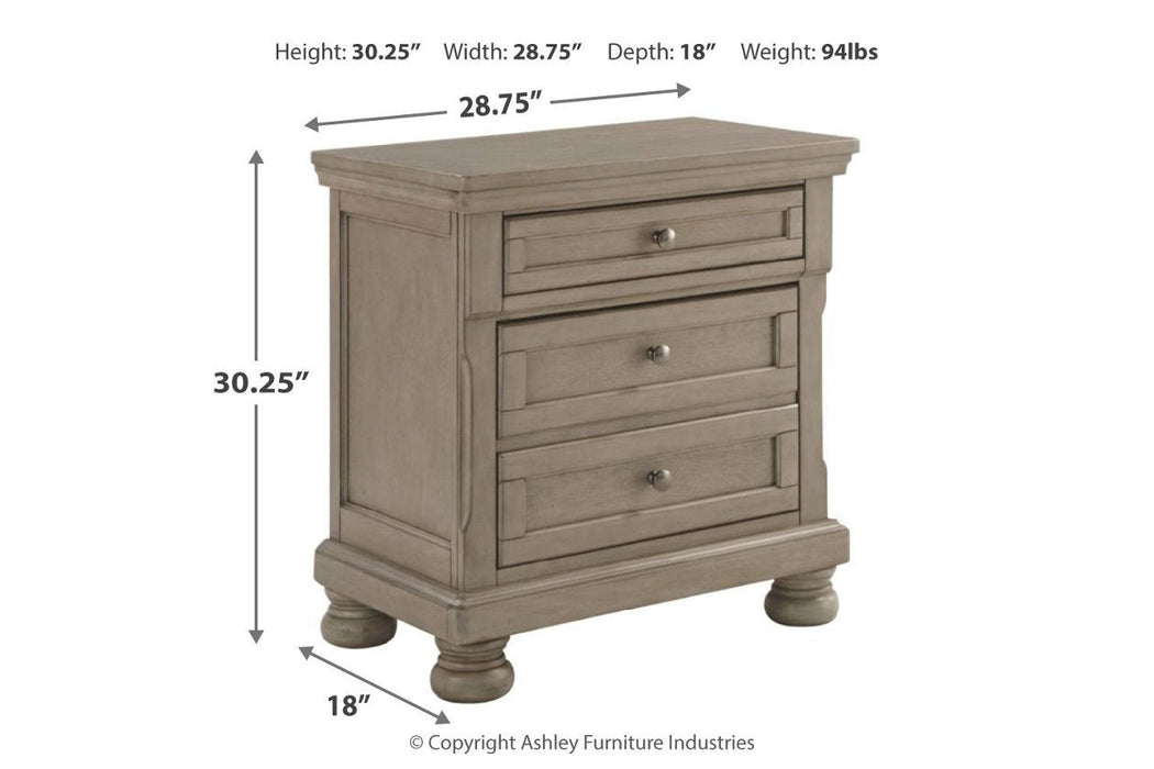 Lettner Light Gray Nightstand - Gate FurnitureNightstand