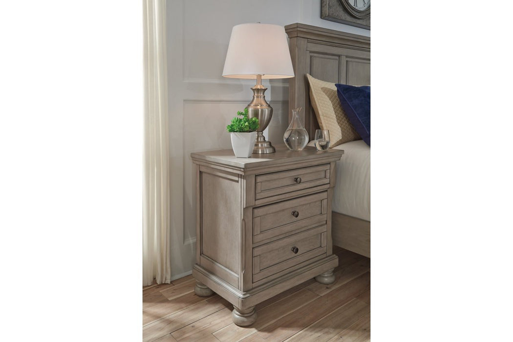 Lettner Light Gray Nightstand - Gate FurnitureNightstand