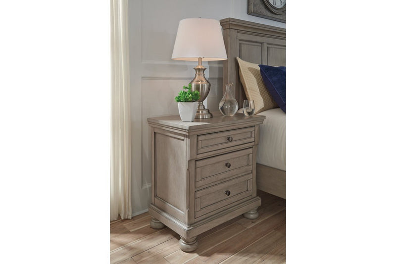 Lettner Light Gray Nightstand - Lara FurnitureNightstand