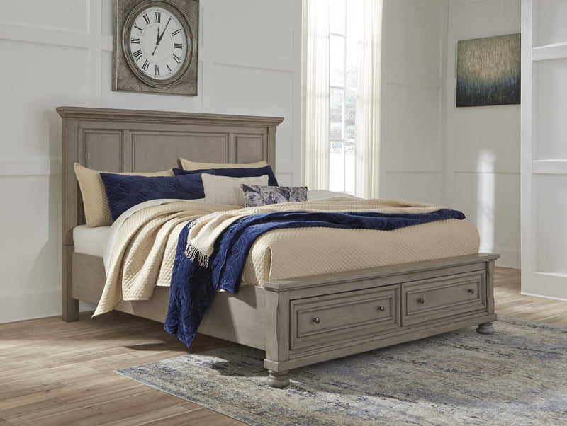 Lettner Light Gray Queen Storage Platform Bed - Gate FurnitureQueen Bed