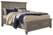 Lettner Light Gray Queen Storage Platform Bed - Gate FurnitureQueen Bed