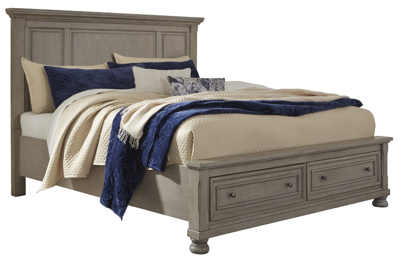Lettner Light Gray Queen Storage Platform Bed - Gate FurnitureQueen Bed