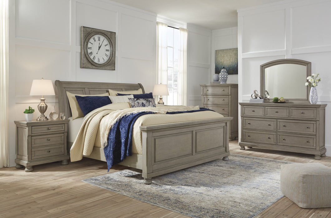 Lettner Light Gray Sleigh Bedroom Set - Gate FurnitureBedroom Set