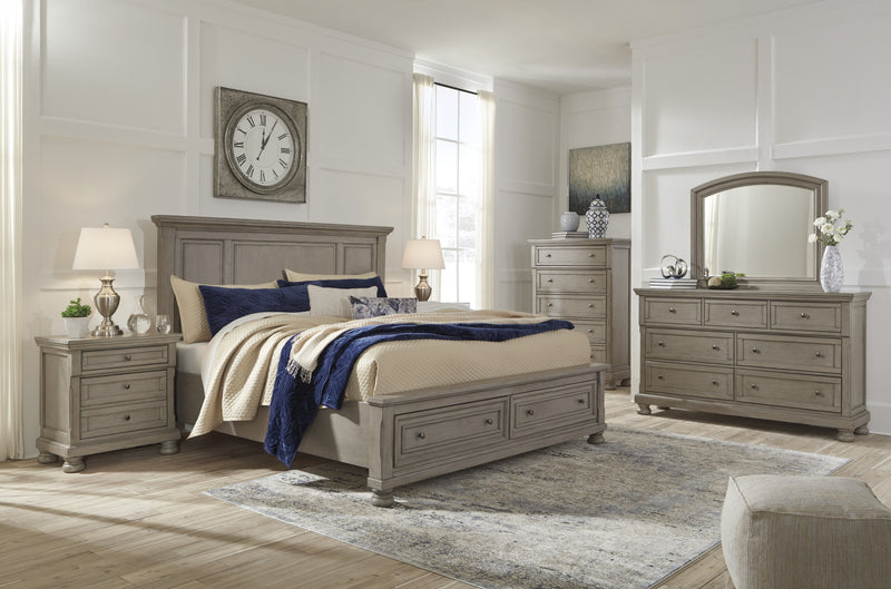 Lettner Light Gray Storage Platform Bedroom Set - Gate FurnitureBedroom Set