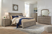 Lettner Light Gray Storage Platform Sleigh Bedroom Set - Lara FurnitureBedroom Set