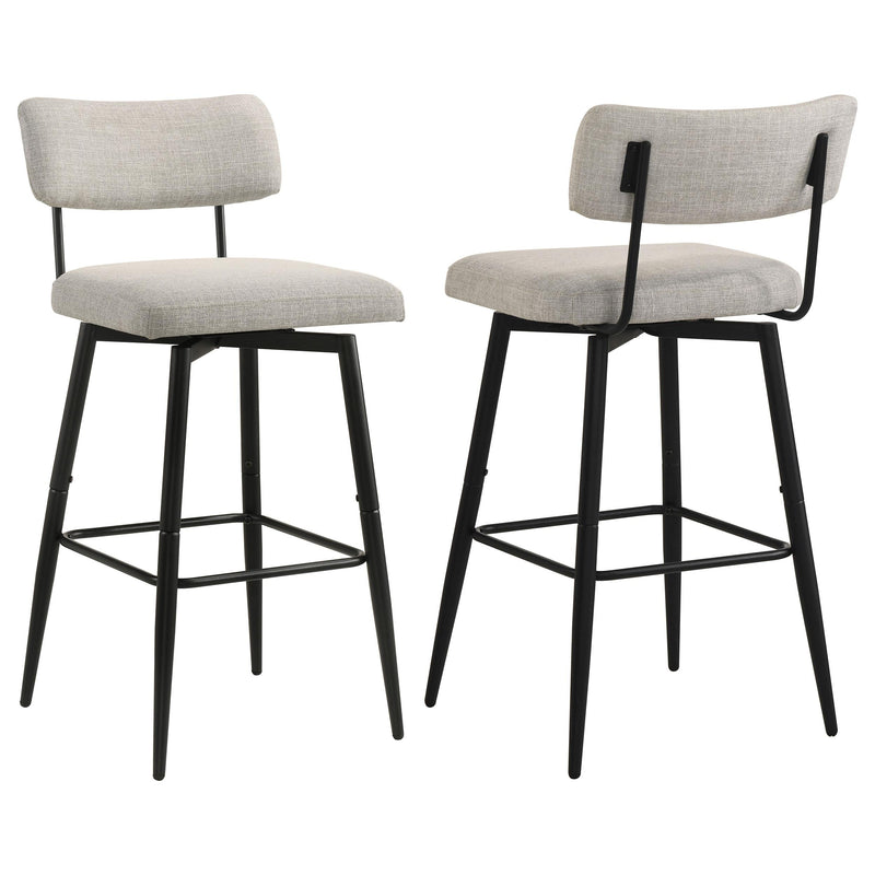 Levine Fabric Upholstered Swivel Bar Chair Cream (Set of 2) - 182475CRM