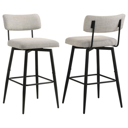 Levine Fabric Upholstered Swivel Bar Chair Cream (Set of 2) - 182475CRM