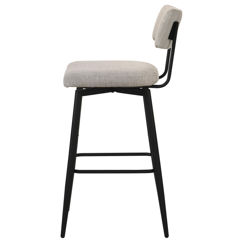 Levine Fabric Upholstered Swivel Bar Chair Cream (Set of 2) - 182475CRM