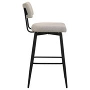 Levine Fabric Upholstered Swivel Bar Chair Cream (Set of 2) - 182475CRM