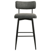 Levine Fabric Upholstered Swivel Bar Chair Grey (Set of 2) - 182475CHR