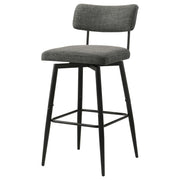 Levine Fabric Upholstered Swivel Bar Chair Grey (Set of 2) - 182475CHR