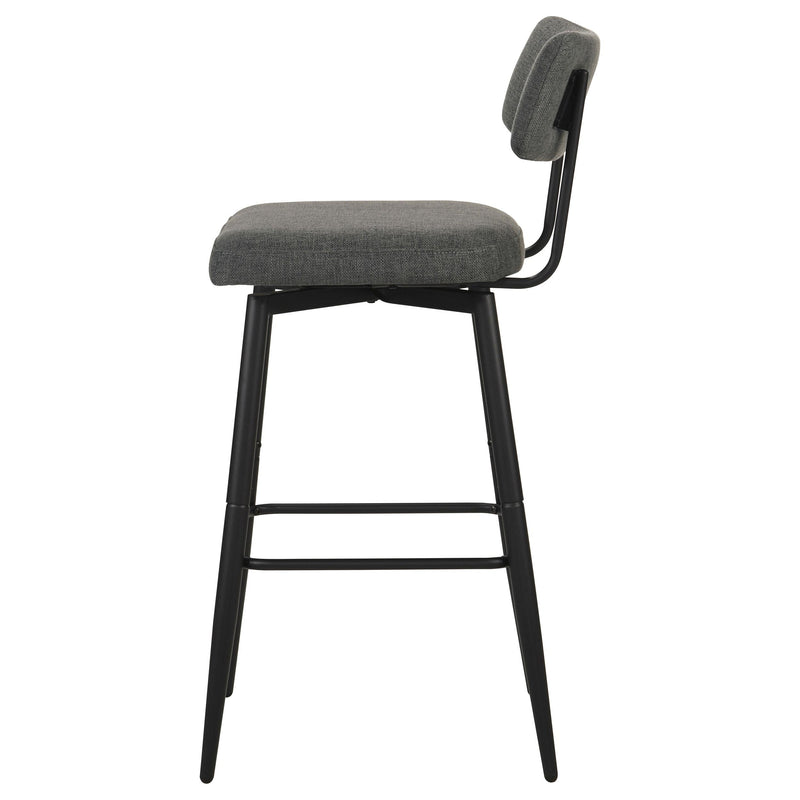 Levine Fabric Upholstered Swivel Bar Chair Grey (Set of 2) - 182475CHR