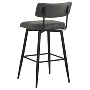 Levine Fabric Upholstered Swivel Bar Chair Grey (Set of 2) - 182475CHR