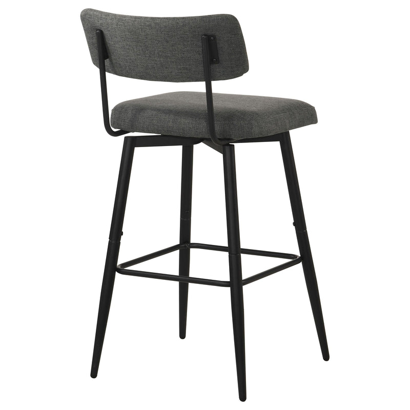 Levine Fabric Upholstered Swivel Bar Chair Grey (Set of 2) - 182475CHR