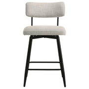 Levine Fabric Upholstered Swivel Counter Chair Cream (Set of 2) - 193189CRM