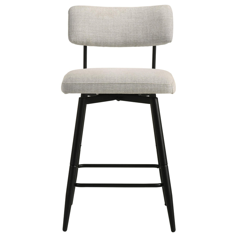 Levine Fabric Upholstered Swivel Counter Chair Cream (Set of 2) - 193189CRM