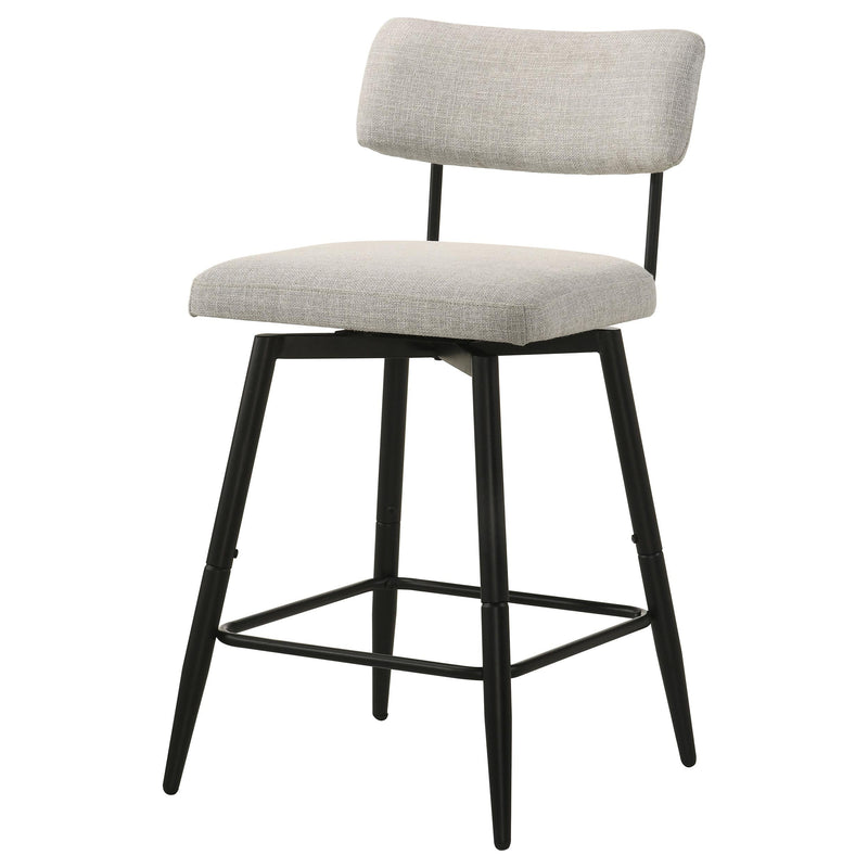 Levine Fabric Upholstered Swivel Counter Chair Cream (Set of 2) - 193189CRM