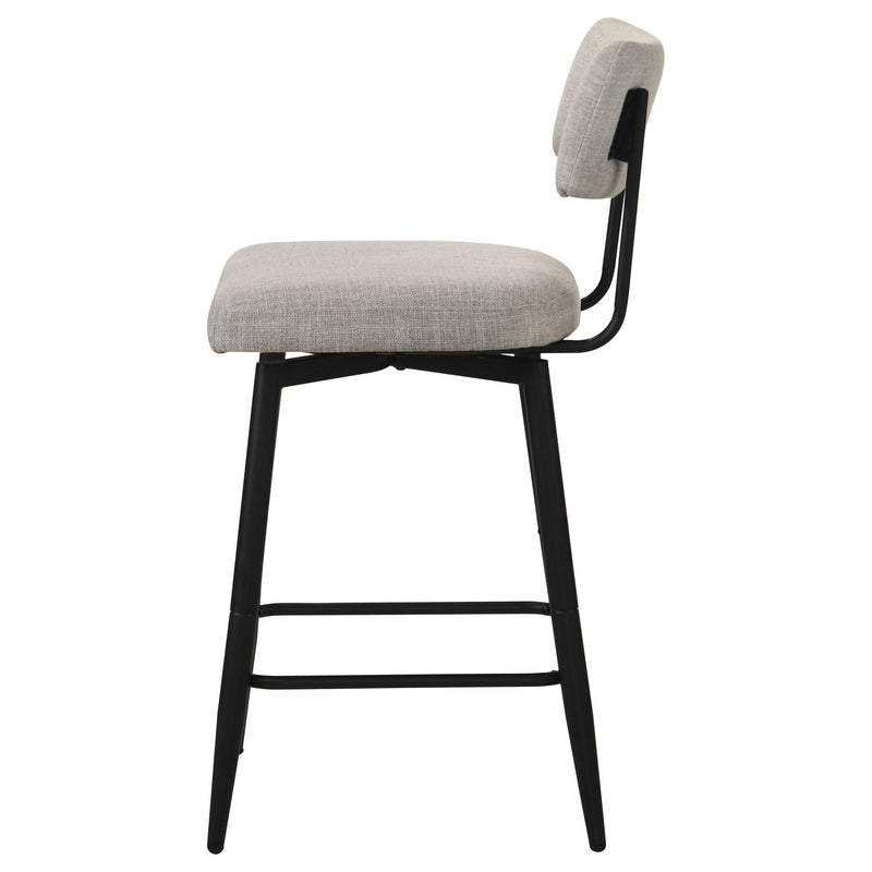 Levine Fabric Upholstered Swivel Counter Chair Cream (Set of 2) - 193189CRM
