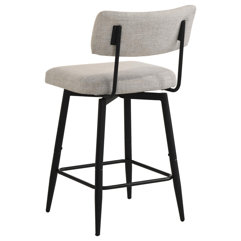 Levine Fabric Upholstered Swivel Counter Chair Cream (Set of 2) - 193189CRM