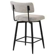 Levine Fabric Upholstered Swivel Counter Chair Cream (Set of 2) - 193189CRM