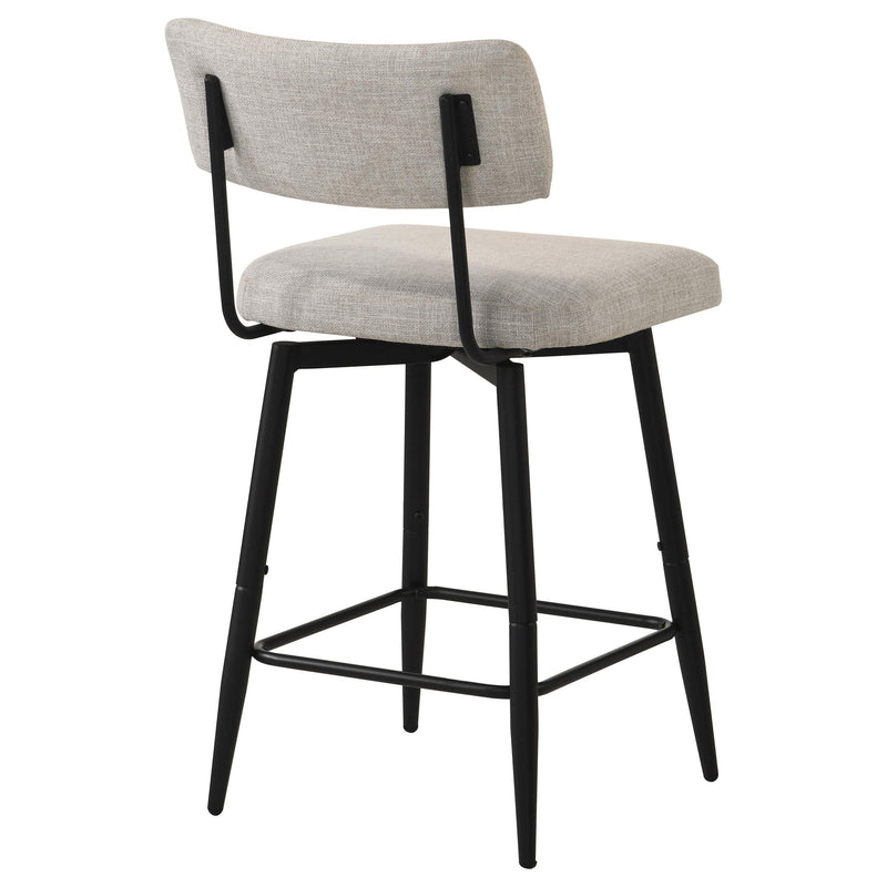 Levine Fabric Upholstered Swivel Counter Chair Cream (Set of 2) - 193189CRM
