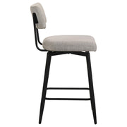 Levine Fabric Upholstered Swivel Counter Chair Cream (Set of 2) - 193189CRM